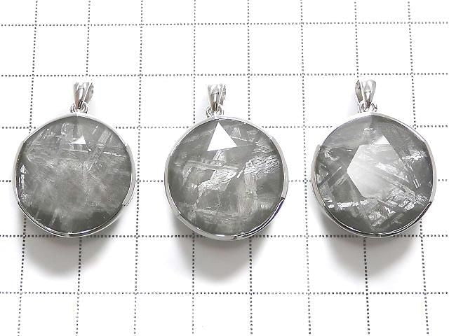 Meteorite (Gibeon) Pendant Both Side Finish 21.5mm Silver925 1pc