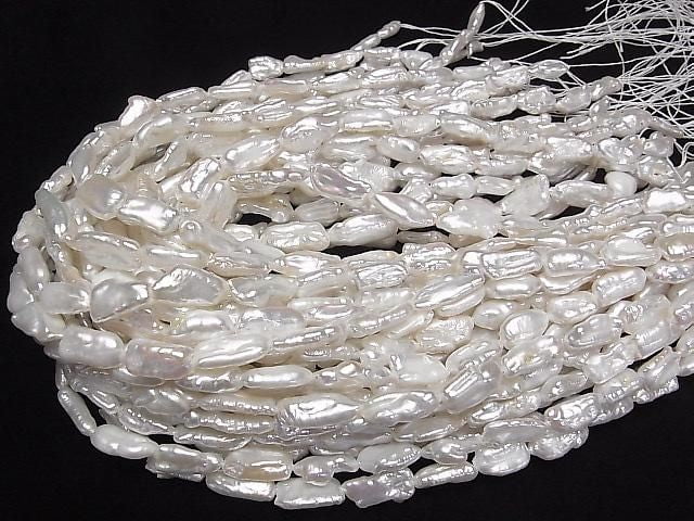 Süßwasserperle Keshi Perle AA++ Barock 11-20mm Weiß 1Strang Perlen (ca. 14 Zoll/35 cm)