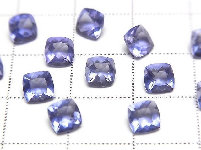 Hochwertiger farbwechselnder Fluorit AAA lose Steine quadratisch facettiert 5x5mm 2 Stück