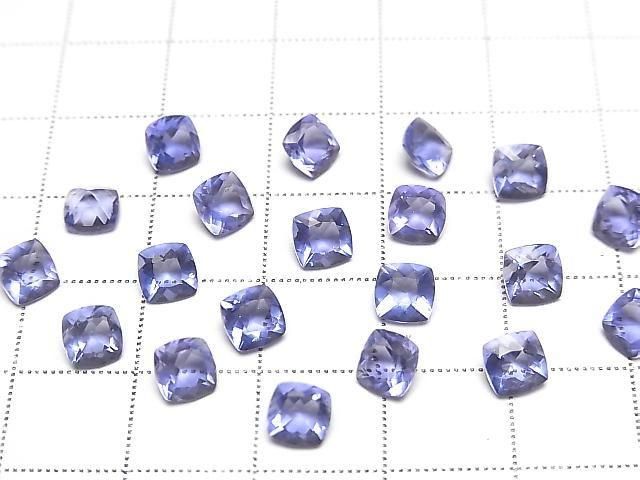Hochwertiger farbwechselnder Fluorit AAA lose Steine quadratisch facettiert 5x5mm 2 Stück