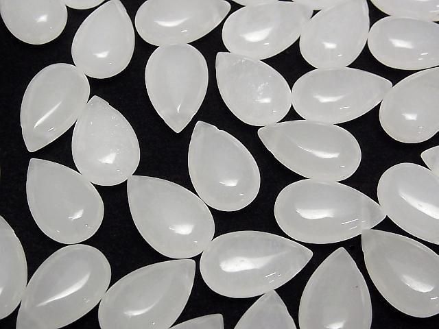 Weißer Jade Birnenform (glatt) 20x12mm 2 Stück