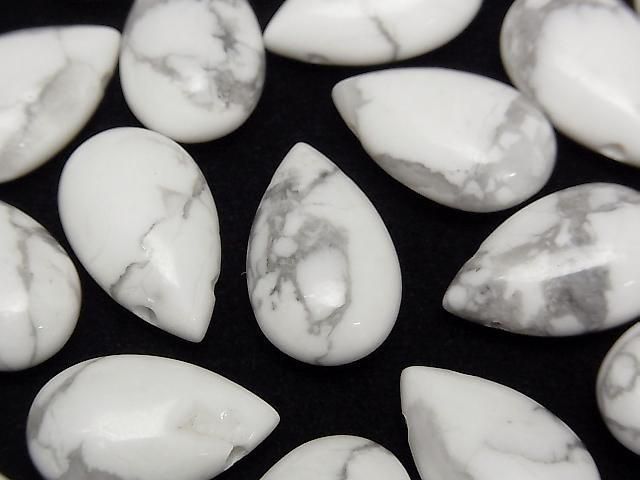 Howlite Magnesite Pear Shape (Smooth) 20x12mm 2pcs