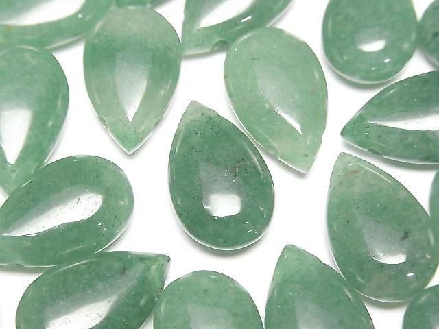Grüner Aventurin Birnenform (glatt) 20x12mm 2 Stück