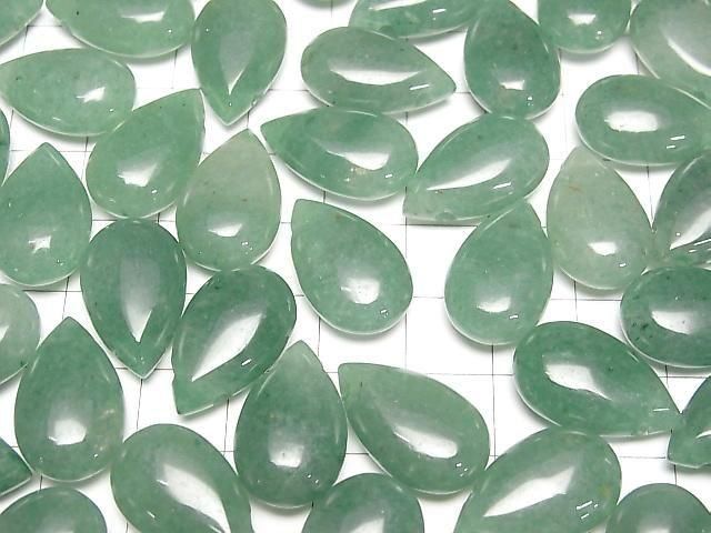 Grüner Aventurin Birnenform (glatt) 20x12mm 2 Stück