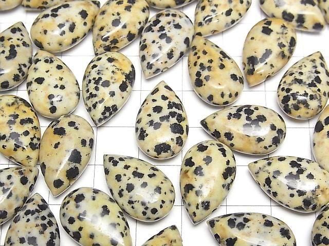 Dalmatiner-Jaspis Birnenform (glatt) 20x12mm 2 Stück