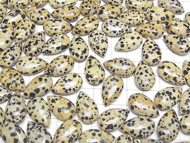 Dalmatiner-Jaspis Birnenform (glatt) 20x12mm 2 Stück