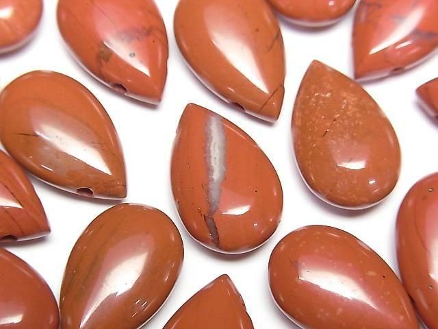 Roter Jaspis Birnenform (glatt) 20x12mm 2 Stück