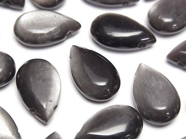Silberobsidian Birnenform (glatt) 20x12mm 2 Stück