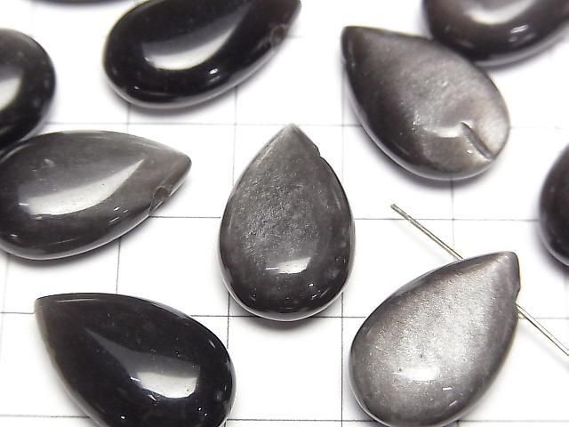 Silberobsidian Birnenform (glatt) 20x12mm 2 Stück