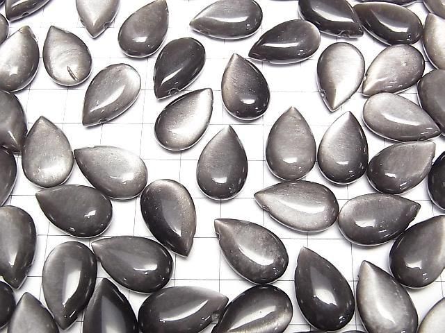 Silberobsidian Birnenform (glatt) 20x12mm 2 Stück