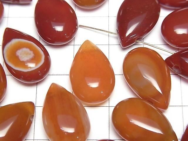Karnelian Birnenform (glatt) 20x12mm 2 Stück