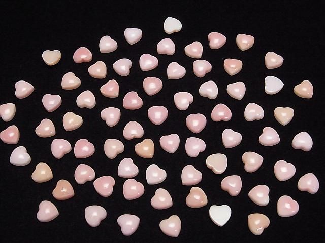 Königin Conch Muschel AAA Herz-Cabochon 6x6mm 2 Stück
