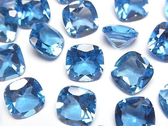 Hochwertiger Schweizer Blauer Topas AAA Lose Stein Quadrat Facettiert 10x10mm 1 Stück