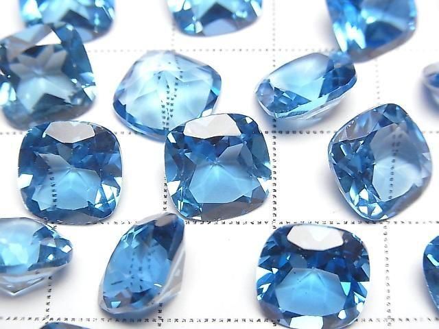 Hochwertiger Schweizer Blauer Topas AAA Lose Stein Quadrat Facettiert 10x10mm 1 Stück