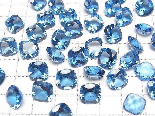 Hochwertiger Schweizer Blauer Topas AAA Lose Stein Quadrat Facettiert 10x10mm 1 Stück