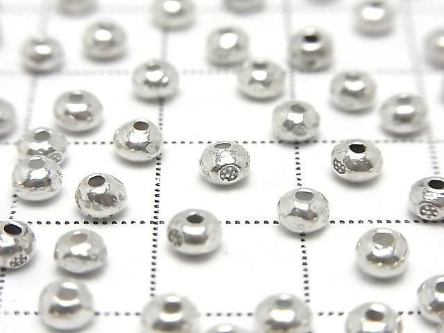 Karen Silver Flower Pattern Rondelle 3.5x3.5x2.5mm 4pcs