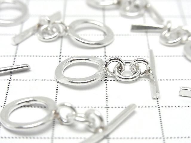 Silver 925 Toggle 12mm White Silver 1 pair
