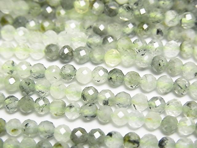 High Quality! Prehnite AA Faceted Round 3mm 1strand beads (aprx.15inch/37cm)