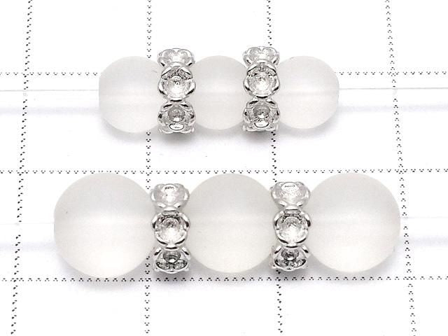 Silver925 Flower Rondelle 7x7x3mm Rhodium Plated 1pc