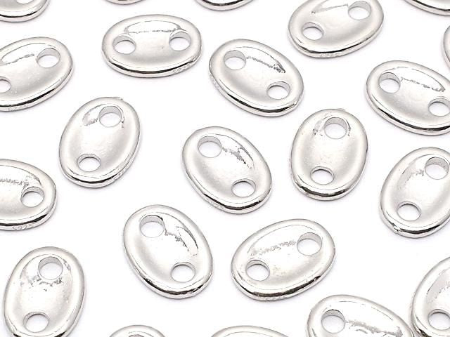 Silver925 Connectors 9x6.5x1mm Rhodium Plated 2pcs
