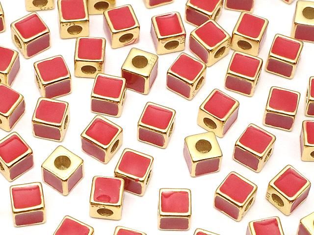 Silver925 Cube 3x3x3mm 18KGP 3pcs