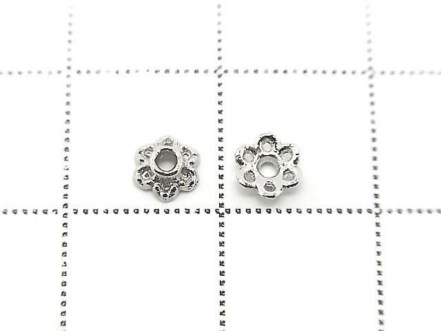 Metal Bead Caps 4x4x1.5mm Silver Color 10pcs