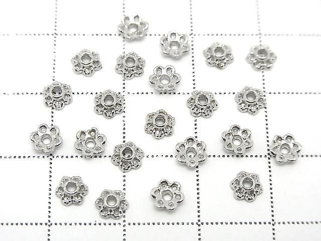 Metal Bead Caps 4x4x1.5mm Silver Color 10pcs