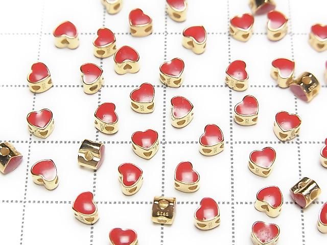 Silver 925 Heart 3.5x4mm 18KGP Drilled Hole 3pcs