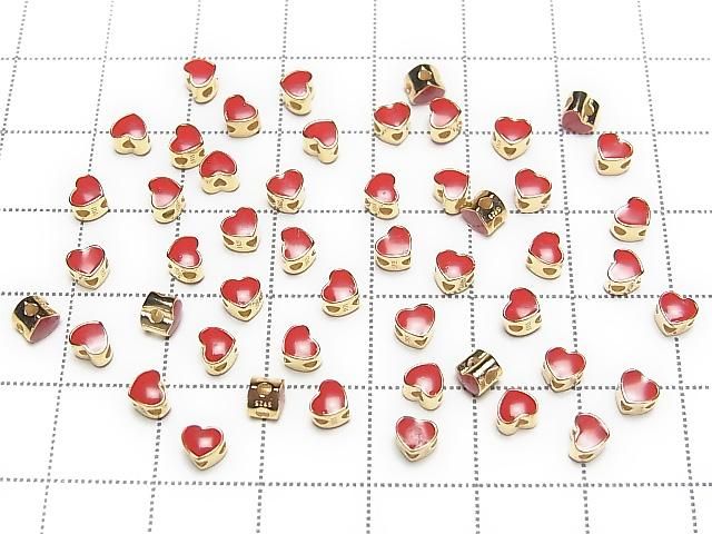 Silver 925 Heart 3.5x4mm 18KGP Drilled Hole 3pcs