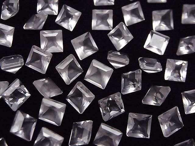 Hochwertiger Rosenquarz AAA Lose Stein Quadrat Facettiert 6x6mm 5Stücke