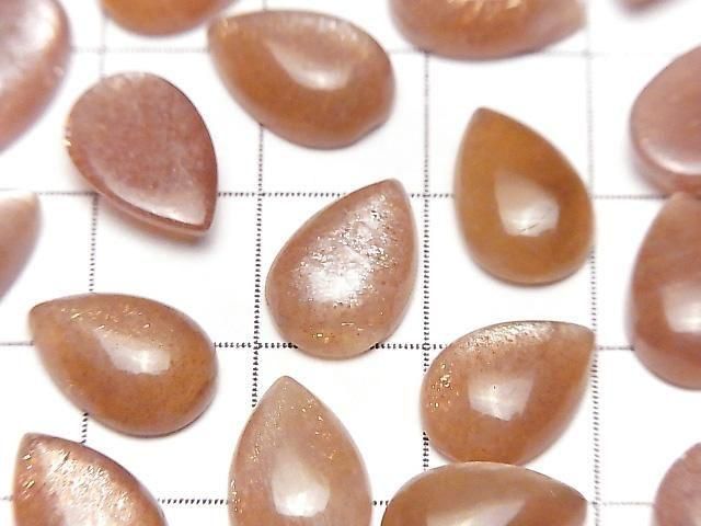 Oranger Mondstein AAA- Tropfenform Cabochon 12x8mm 3Stücke