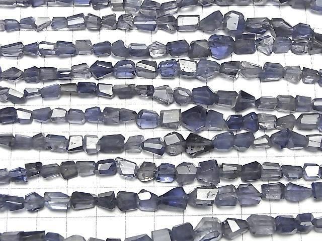 Iolite AAA- Faceted Nugget half or 1strand beads (approx. 7 inches/18 cm)