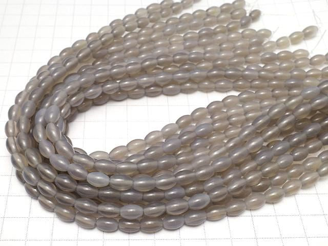 Gray Onyx AAA Rice 9x6x6mm 1strand beads (approx. 15 inches/36 cm)