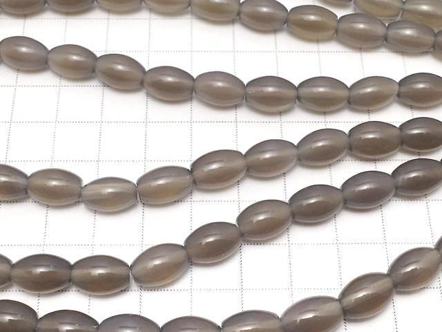 Gray Onyx AAA Rice 12x8x8mm 1strand beads (approx. 15 inches/37 cm)
