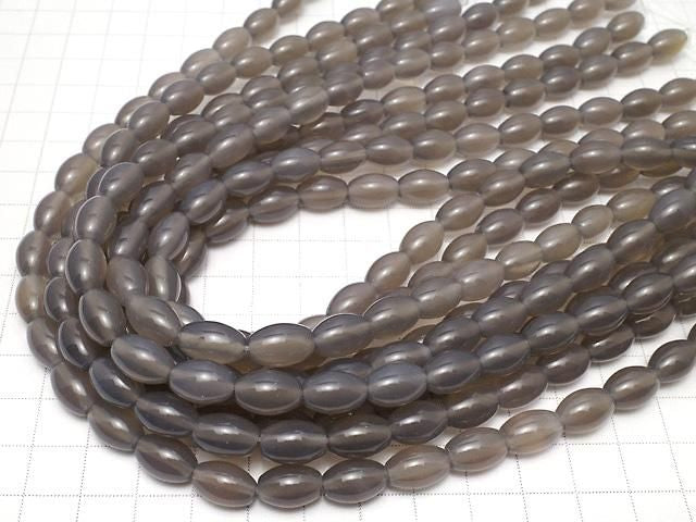 Gray Onyx AAA Rice 12x8x8mm 1strand beads (approx. 15 inches/37 cm)