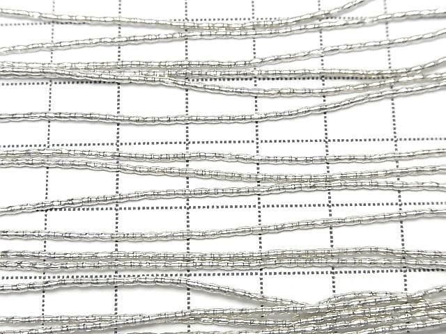Karen Silver Tube 2x1.3x1.3mm White Silver 1/4 or 1strand beads (approx. 27inch/68cm)