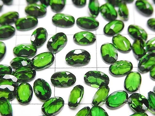 Diopside Chrome de haute qualité AAAA, pierre gemme ovale facettée 6x4mm, 2 pièces