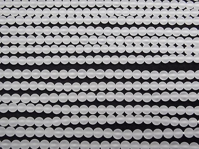 Frosted Crystal (Synthetic Quartz) AAA Round 4mm 1strand beads (approx. 15 inches/37 cm)