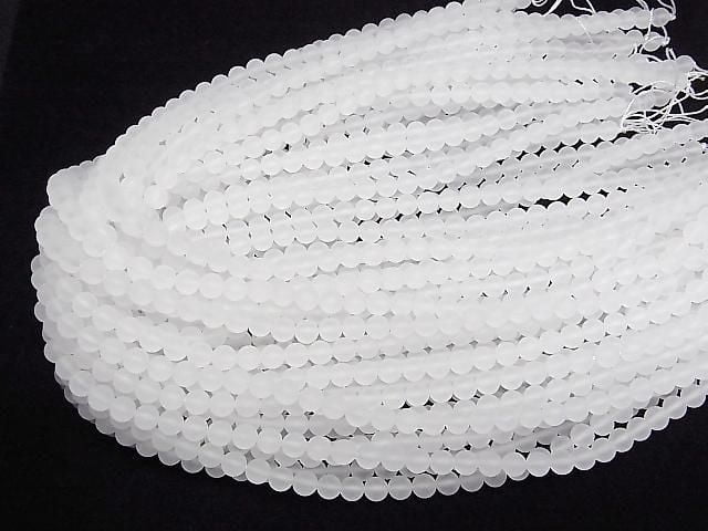Frosted Crystal (Synthetic Quartz) AAA Round 6mm 1strand beads (approx. 15 inches/36 cm)