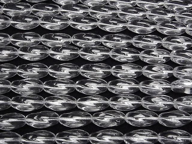 Crystal (Fused Quartz) AAA 3-Faceted Twist Rice 19x9x9mm 1strand beads (approx. 14inch/34cm)