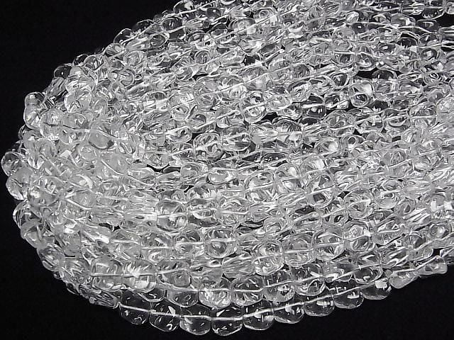 Crystal (Fused Quartz) AAA Flat Nugget 1strand beads (approx. 15 inches/36 cm)