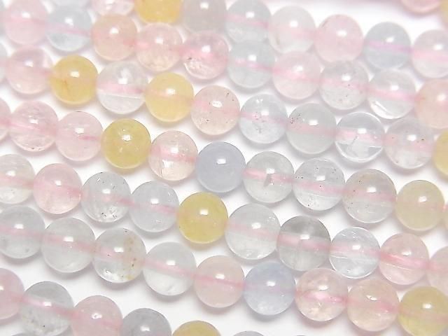 Beryl Mix (Multicolor Aquamarine) AAA- Round 4.5mm half or 1strand beads (approx. 15inch/38cm)