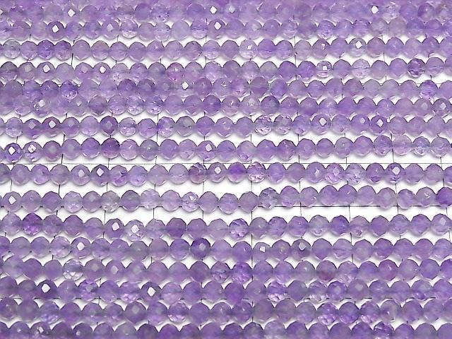 Amethyst AAA- Faceted Round 4mm 1strand beads (aprx.15inch/37cm)High Quality!