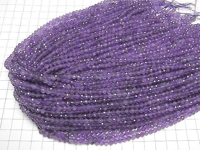 Amethyst AAA- Faceted Round 4mm 1strand beads (aprx.15inch/37cm)High Quality!