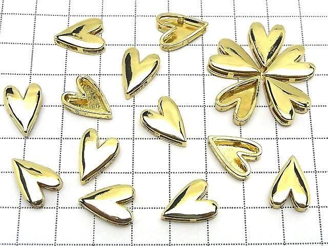 Metal Parts 15x10.5mm Heart Shape Gold color 2 pcs