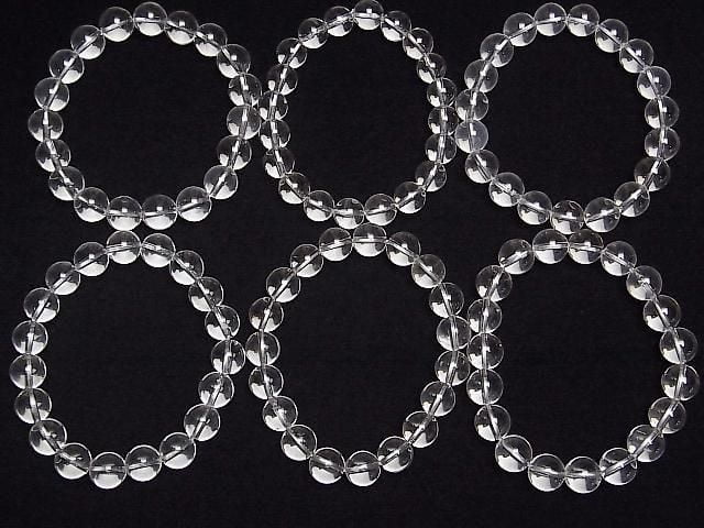 Quartz Cristal AAA- Rond 10mm 1 fil perles (Bracelet)
