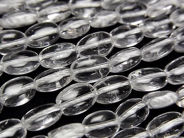 水晶石英 AA++ 橢圓形 8x6mm 1串珠 (約 15 英寸/36 公分)