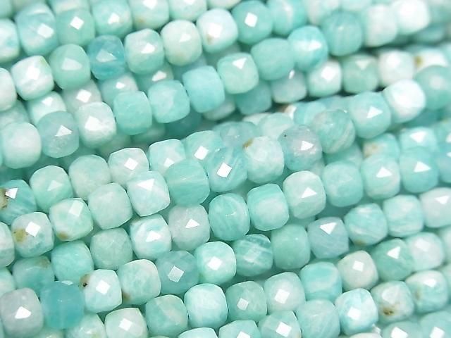 Amazonite AA+ Cube Shape 4x4x4mm 1strand beads (aprx.15inch/36cm)High Quality!