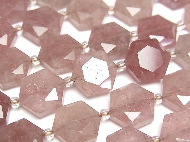 Pink Epidote AA+ Hexagram 12x13mm 1strand beads (approx. 15inch/36cm)