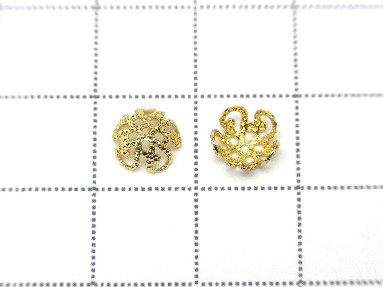 Metal parts Bead Caps 6.5 x 6.5 x 3.5 mm gold color 10pcs